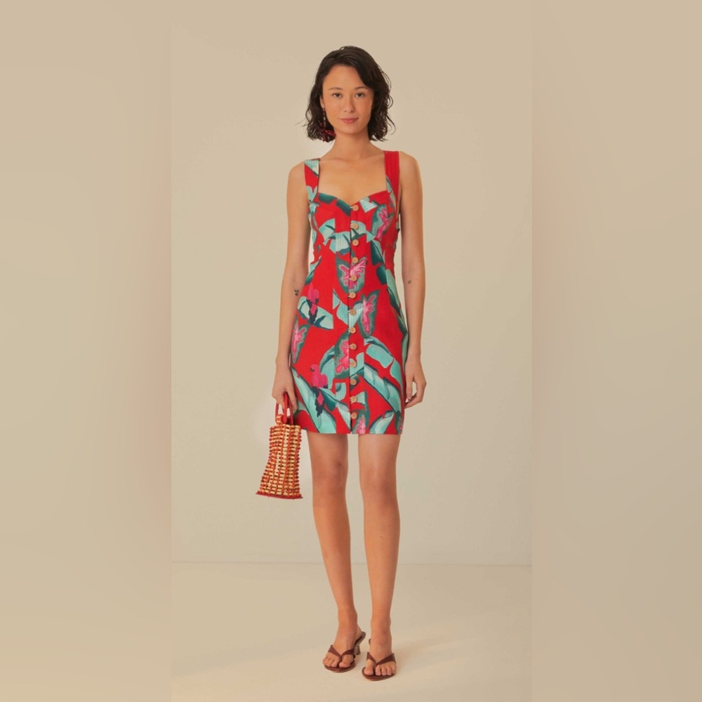 Floral Red and Turquoise Women's Dress